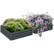 image 9 of Outsunny Set of 2 Raised Garden Bed Galvanised Planter Box Easy Setup Dark Grey