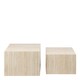 image 2 of Dice Square Coffee Table Set in Light Travertine Effect