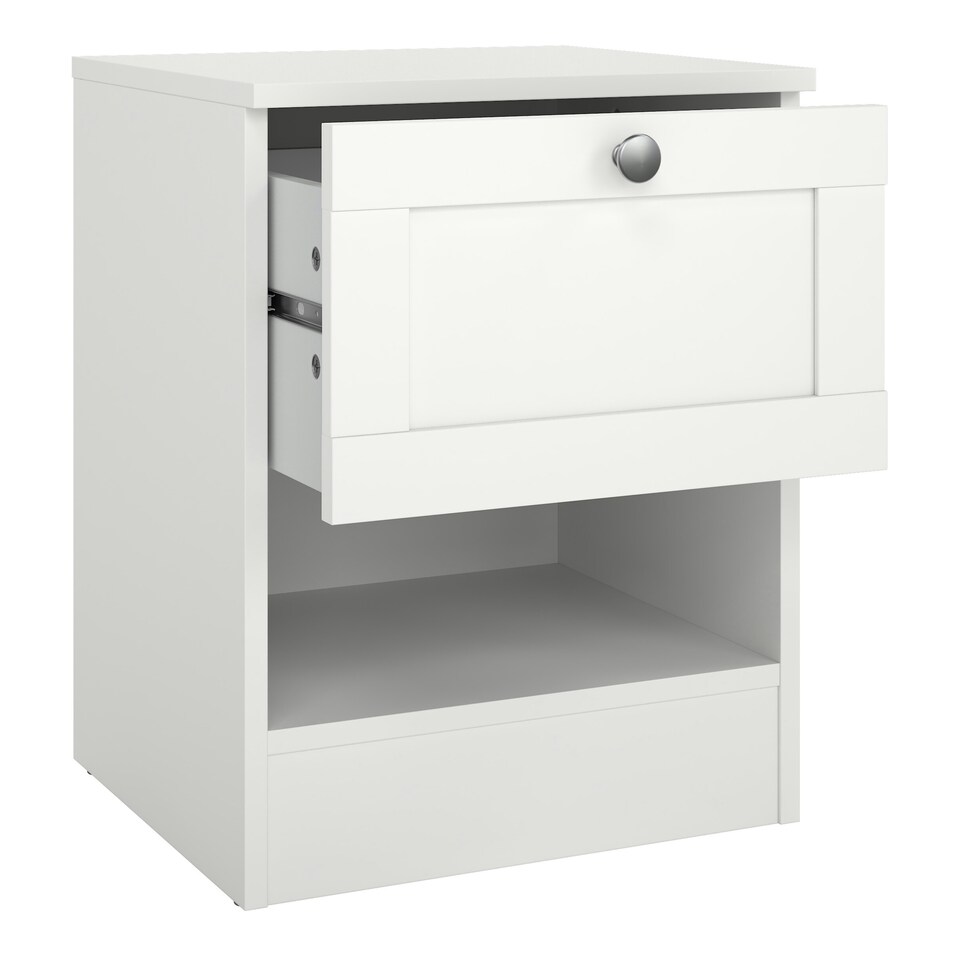 image 1 of Brande Nightstand with1 Frame Drawer in White White