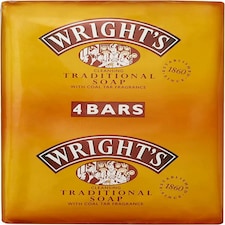 Wrights Traditional Soap with Coal Tar Fragrance 4 Bars
