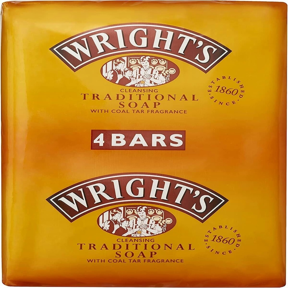 Wrights Traditional Soap with Coal Tar Fragrance 4 Bars