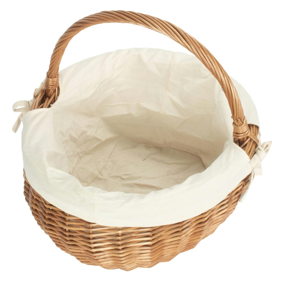 image 1 of Deluxe Wicker Shopping Basket White | White | L