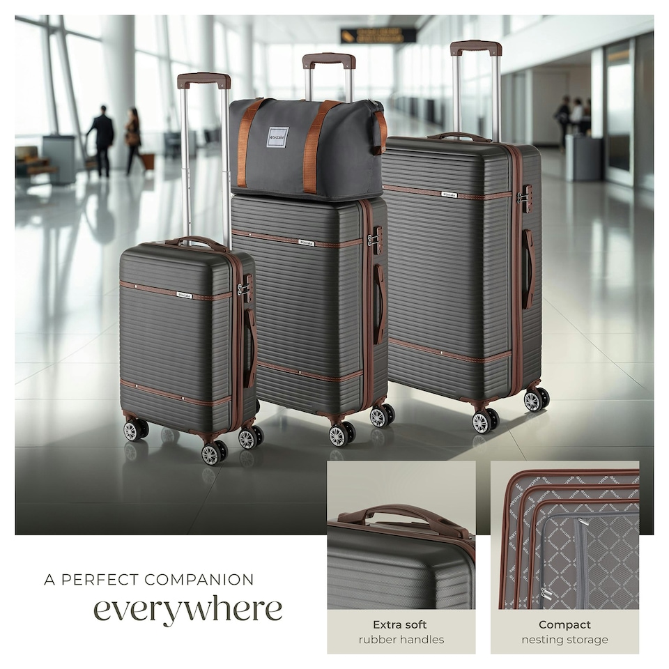 image 1 of Suitcase Set Madison - 13-piece, 3 suitcases, packing cubes, TSA lock Grey | Anthracite