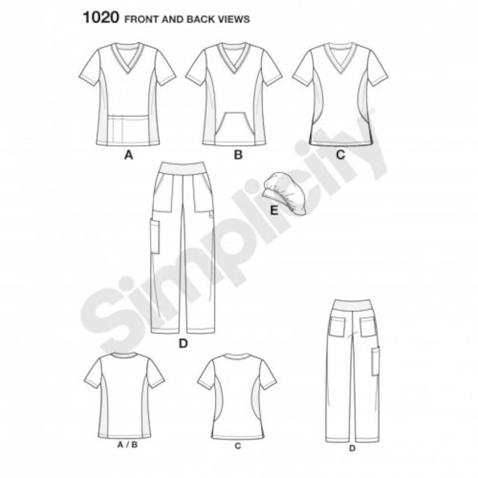 image 1 of Simplicity 1020 Paper Sewing Pattern – Women’s Headwear, Trousers, Tops & Tunics, UK Sizes 20W–28W, Easy