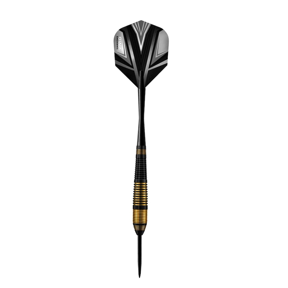image 1 of Harrows Vivid Brass Darts (Pack Of 3) | Black | Black/Brass/Grey | 23g | 1