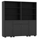 image 5 of Multi-Compartment Cabinet with 3-Tier Bookshelves and 1-Drawer Black | Unit Colour: Black