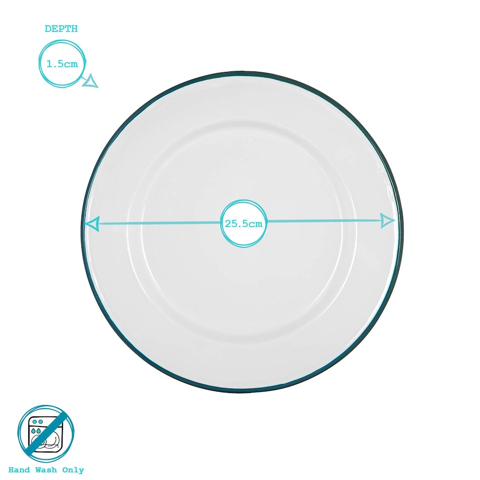 image 1 of Argon Tableware White Enamel Dinner Plates - 25.5cm - Green - Pack of 6 | Green | Green