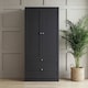 image 2 of Vida Designs Altino 2 Door 2 Drawer Black Wardrobe with Hanging Rail - H: 170cm x W: 77cm x D: 53cm