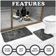 image 6 of VELVETIO Glitter Bath Mat Set Non Slip Water Absorbent Toilet Rugs Brown | Natural