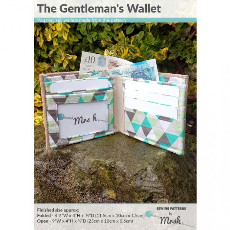 image 1 of Mrs H Patterns The Gentlemans Wallet Paper Sewing Pattern – Bag, Intermediate