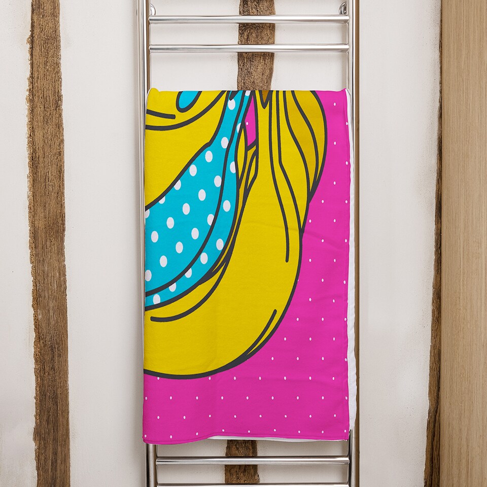 image 1 of Pop art banana Designer Bath Towel | Multi