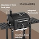 image 9 of Woodland Grill Charcoal BBQ Grill with Foldable Side Shelves, Black - OC01CBQ1032 | Black | 1