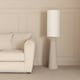image 2 of ValueLights Grayson Natural Ceramic Urn Style Midi Floor Lamp with LED Bulb