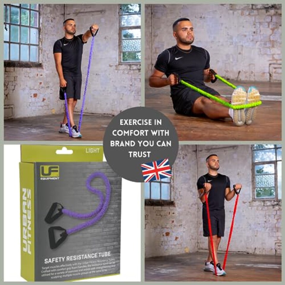 image 1 of Urban Fitness Training Gym Fitness Safety Resistance Tube (Light (Purple))