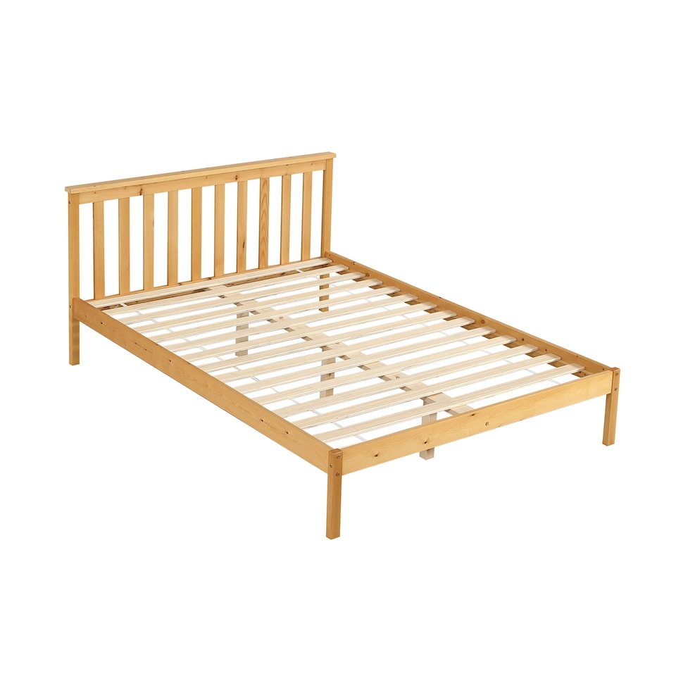 image 1 of 4ft6 Double Low Footend   Wooden Bed Frame In Pine