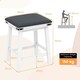 image 2 of COSTWAY 2Pcs 66cm Bar Stools Upholstered Chair Backless White White