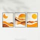 image 5 of Set of 3 Abstract Amber Mountain Landscape Moon Living Room 12X16 Inch Wall Art Prints Pack