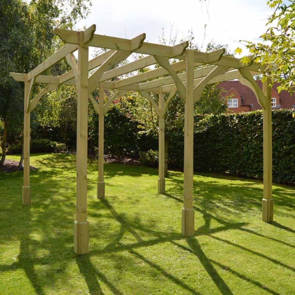 image 1 of Premium Pergola 6 Post - L480 x W480 x H270 cm - Light Green
