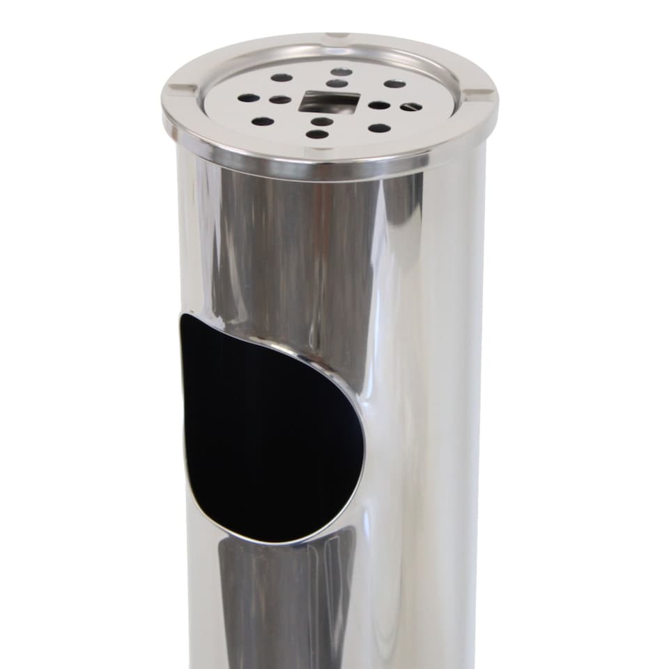 image 1 of Free Standing Stainless Steel Ashtray Cigarette Rubbish Bin