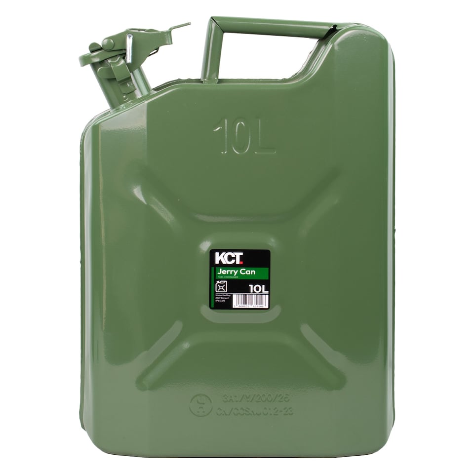 image 1 of KCT 10L Jerry Can Durable Metal Fuel Tank Petrol Diesel Gas Oil Gasoline Storage Container for Vehicle Car Motorbike