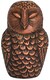 image 1 of Cast Aluminium Owl Candle Holder - Aluminium - L8.5 x W7.5 x H14.5 cm - Antique Copper | Brown | 1