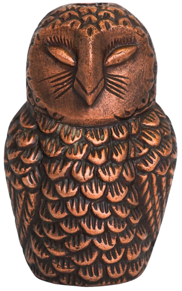 image 1 of Cast Aluminium Owl Candle Holder - Aluminium - L8.5 x W7.5 x H14.5 cm - Antique Copper | Brown | 1