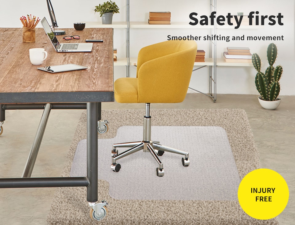 image 1 of Marlow 120x90CM Office Chair Mat PVC Non-Slip Protector for Hard Floors