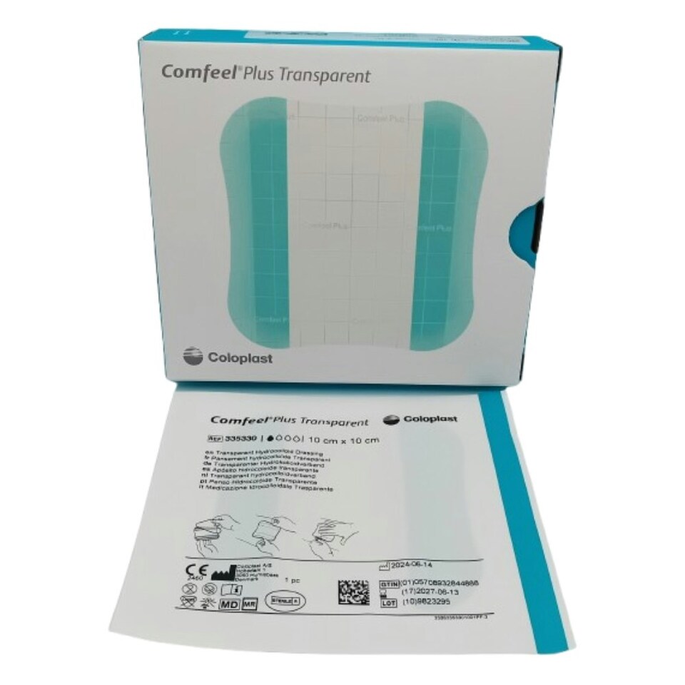 image 1 of Comfeel Plus Transparent 10cm x 10cm Hydrocolloid Dressings - Box of 10