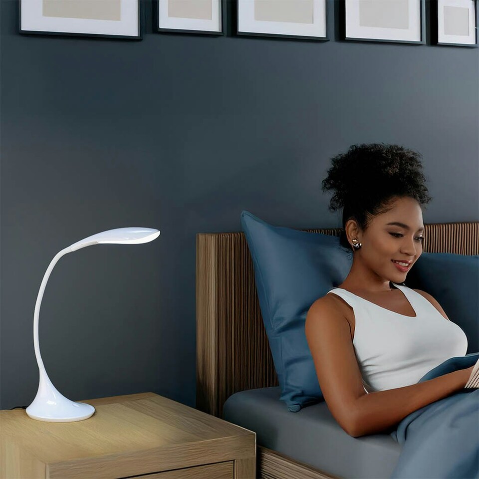 image 1 of Lifemax Daylight LED Desk Light for Reading, Crafting & Hobby Work Silver