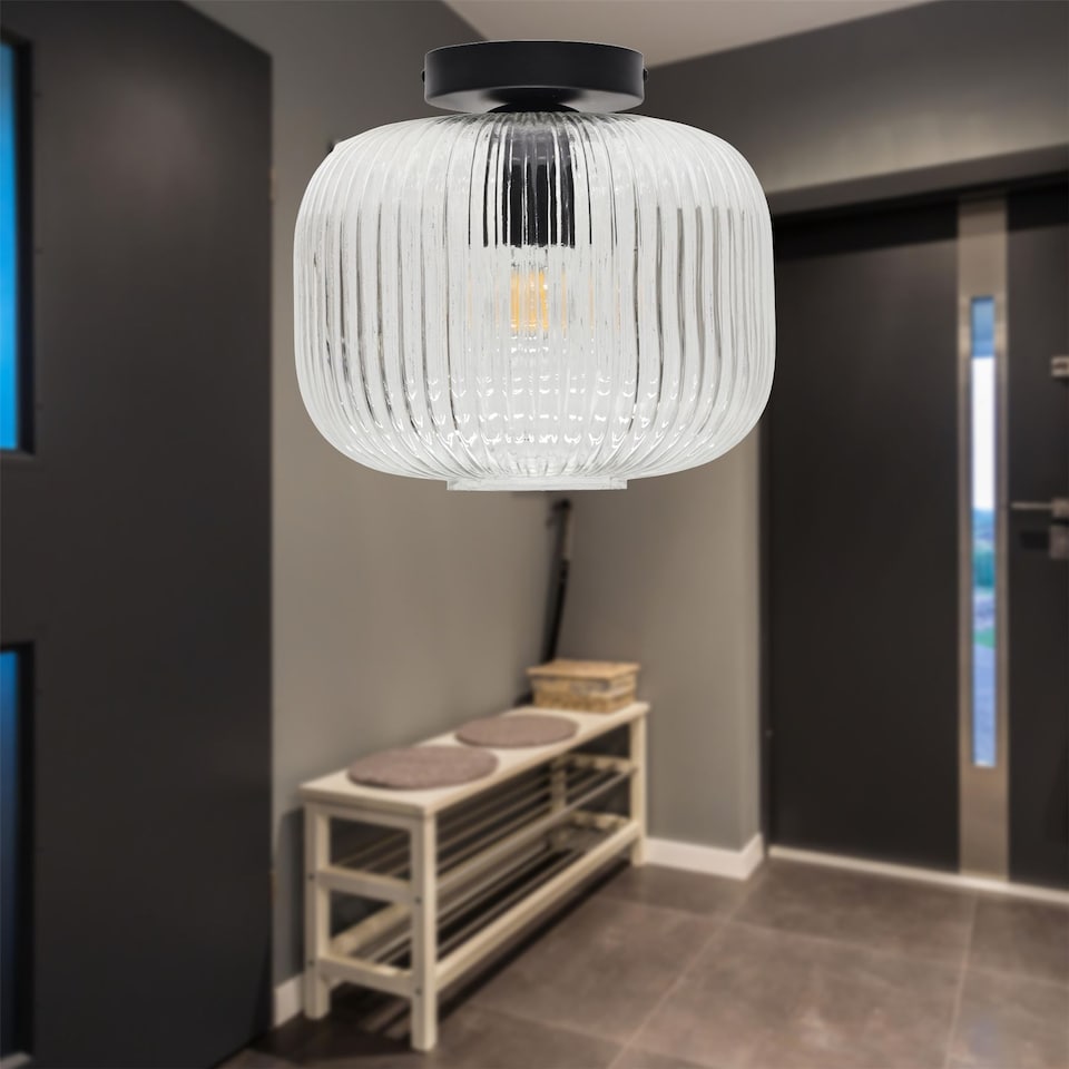 image 1 of Cynthia - Black Ceiling Flush Mount Ceiling Light for Easy Fit Shades