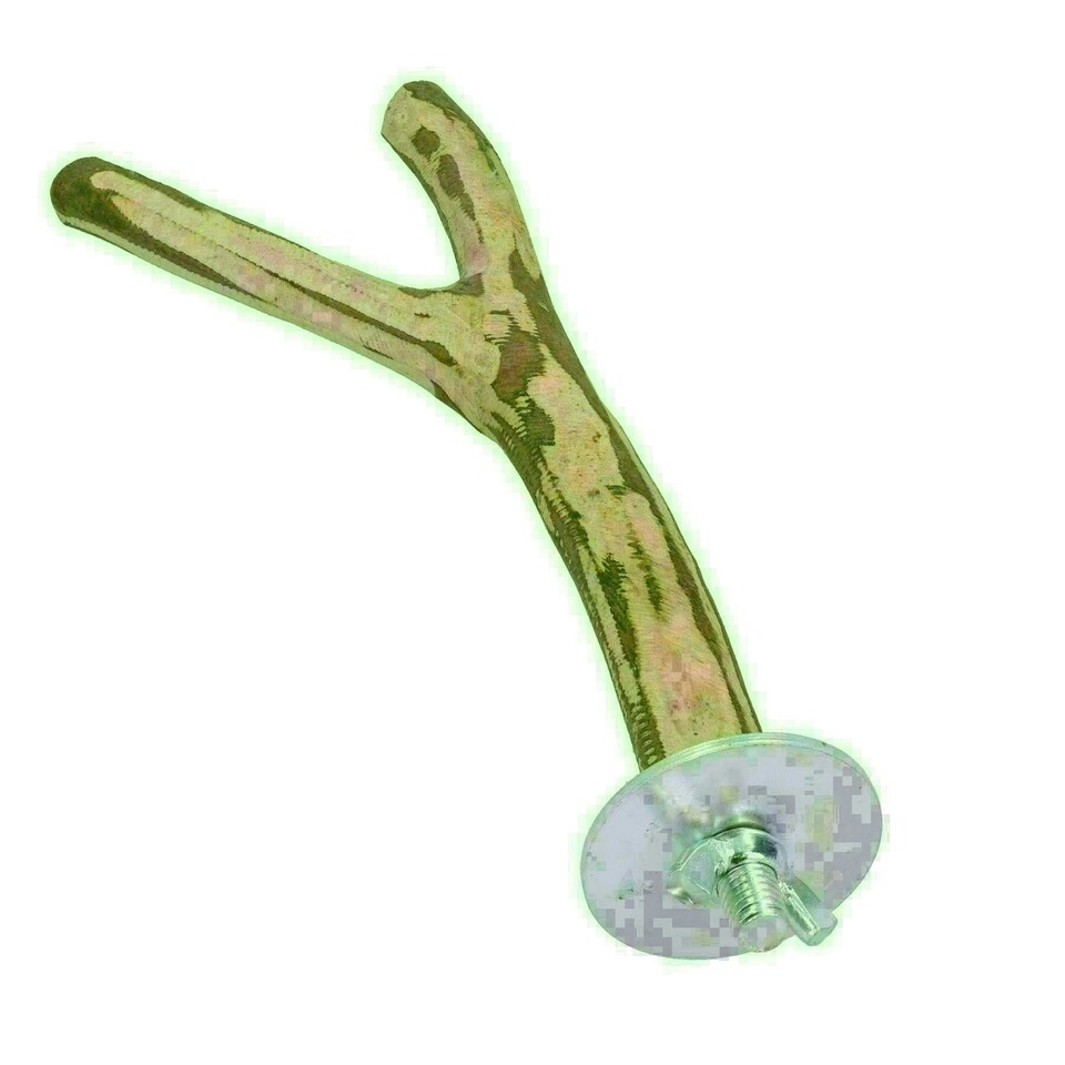 image 1 of 1PK Small 8" Wooden Branch Perch Canary Budgie Parrot Bird Cage Accessories