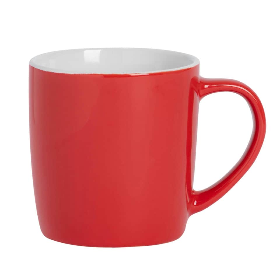 image 1 of Argon Tableware Coloured Coffee Mugs - 350ml - Red/White - Pack of 6 Multi