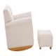 image 2 of Premier Kids Pink and White Stripe Rocker with Footstool for Kids, Velvet Stool, Adjustable Sofa Footstool, Ergonomic Sofa