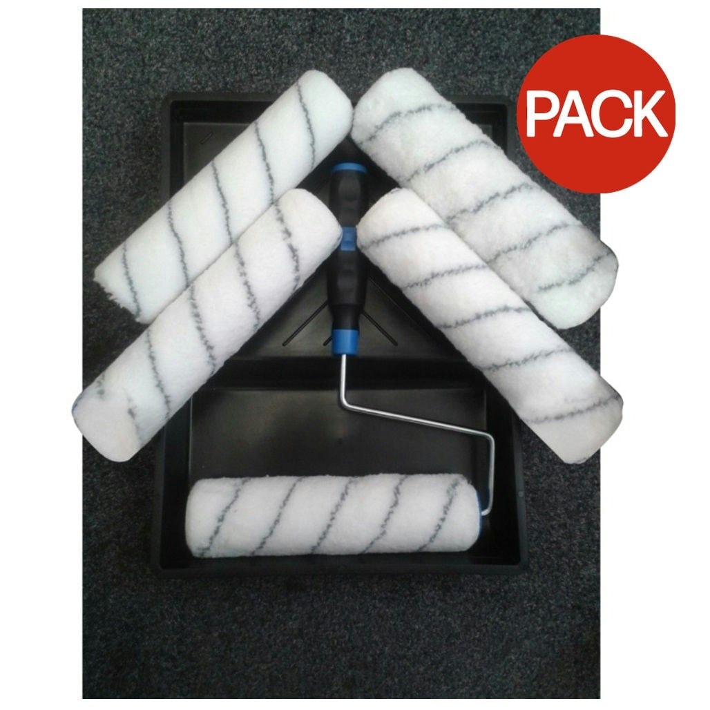 SupaDec Paint Roller Set (Pack of 5) - White/Black - One Size