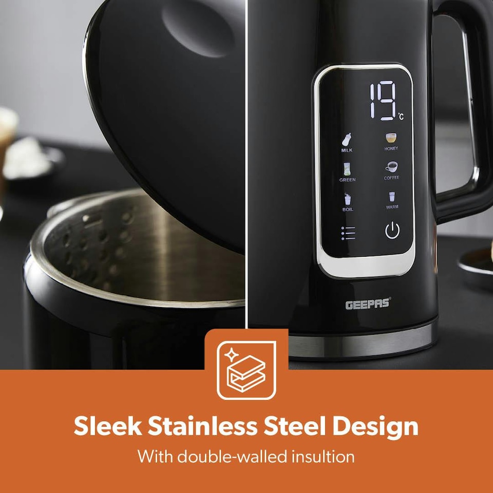 image 1 of GEEPAS 1.7L Digital Electric Kettle, 2200W