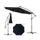 image 10 of COSTWAY 303 cm Patio Parasol Solar LED Cantilever Offset Umbrella Cream
