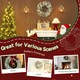 image 6 of HOMCOM 60 cm Prelit Christmas Wreath, Flocked Front Door Wreath with Timer