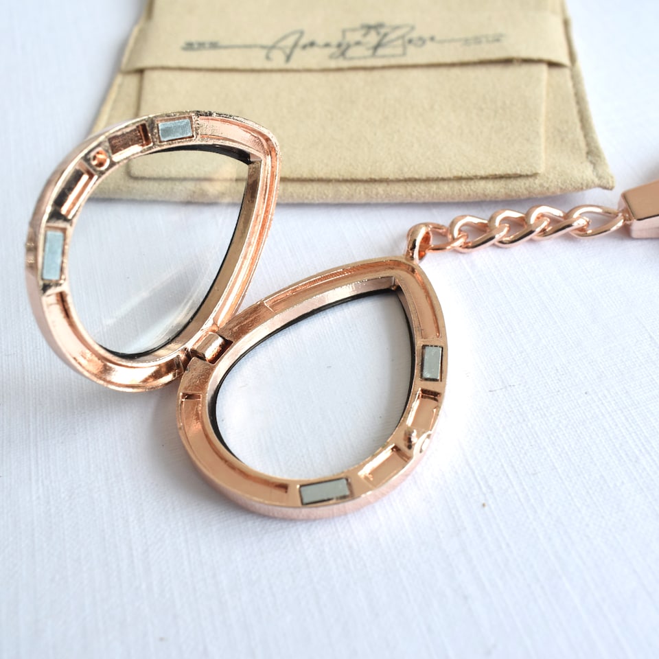 Dad Memory Locket Keyring. Floating Charm Remembrance Keychain ...