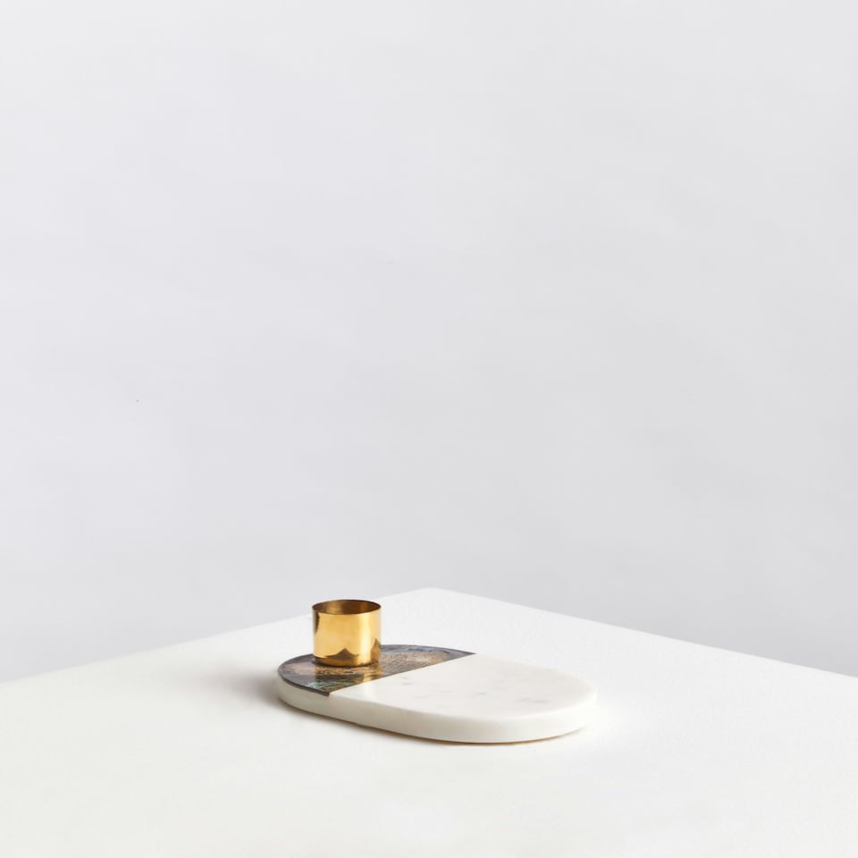 image 1 of Marella Candle Holder White