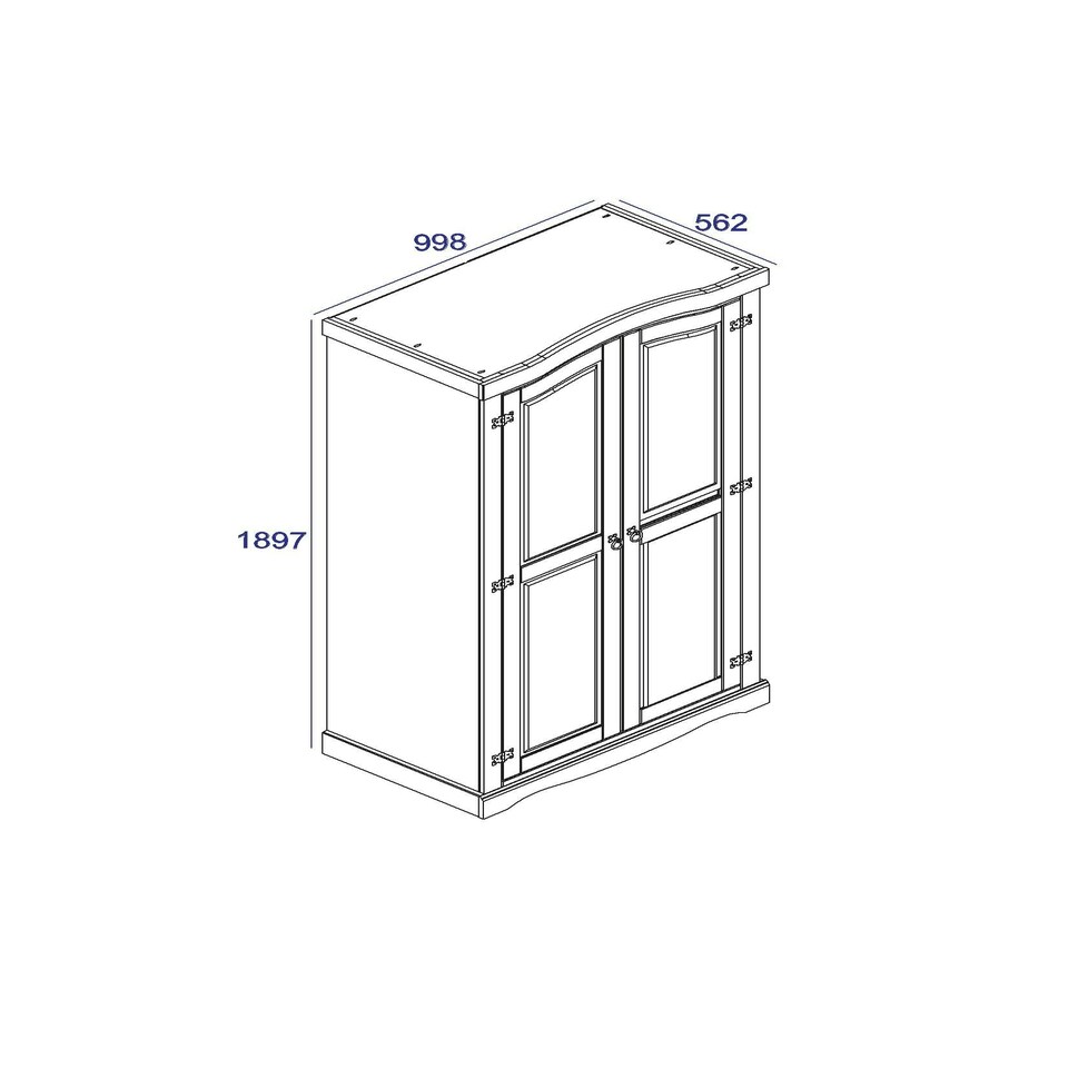 image 1 of Corona Grey, 2 Door Wardrobe Grey