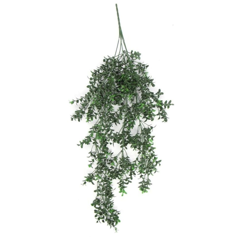 image 1 of Pack of 6 x Hanging UV and Fire Resistant Artificial Small Leaf Plant 78cm