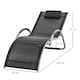 image 7 of Outsunny Sun Lounge Recliner Lounge Chair Design Ergonomic w/ Pillow Black