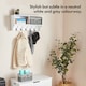 image 3 of VonHaus White Wall Mounted Coat Hooks with Baskets