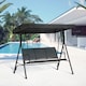 image 1 of Outsunny 3 Seater Swing Chair, Garden Swing Bench with Canopy, Breathable Mesh Seat and Heavy Duty Steel Frame for Patio, Yard, Black