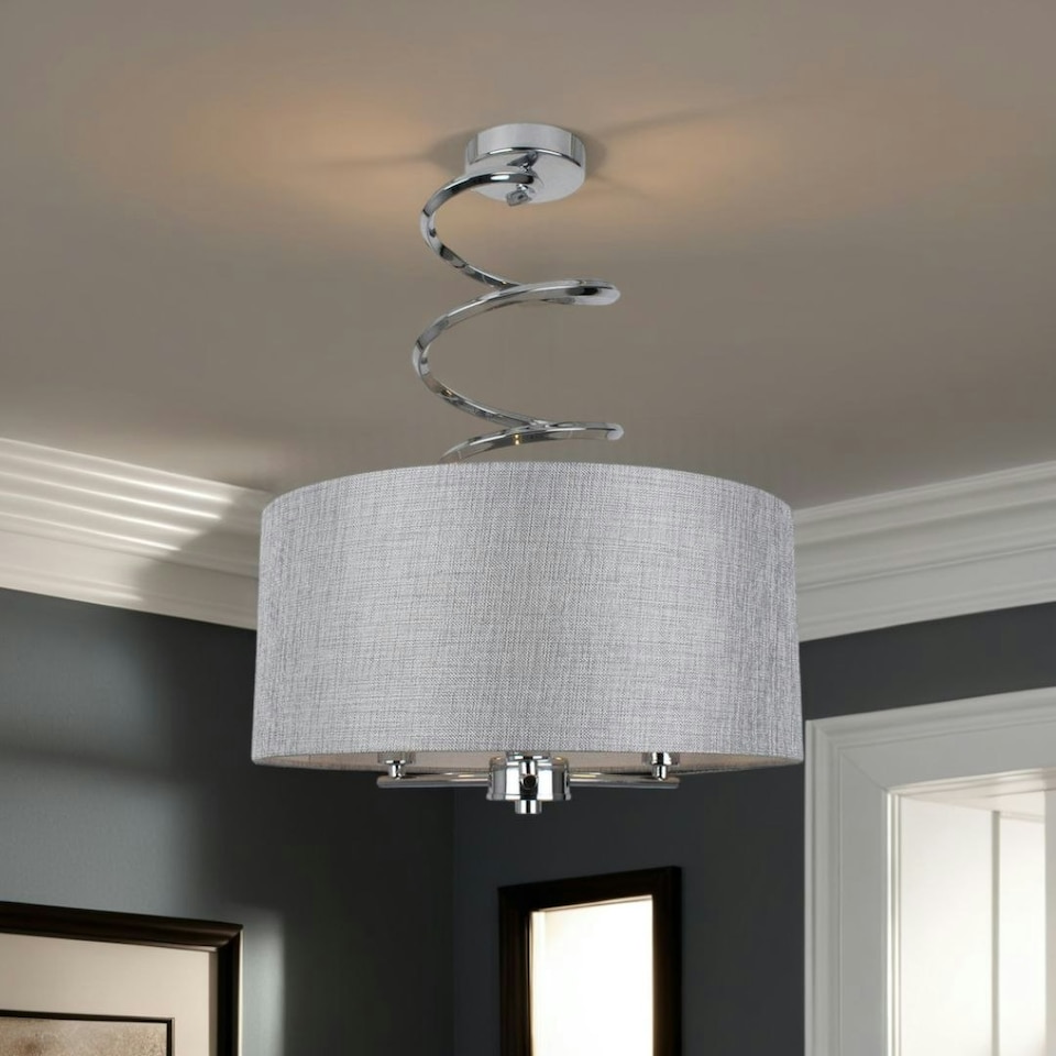 image 1 of Kasi Semi-Flush Ceiling Light Polished Chrome