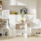 image 2 of HOMCOM Wooden Folding Table Writing Desk Oak, White Home Office