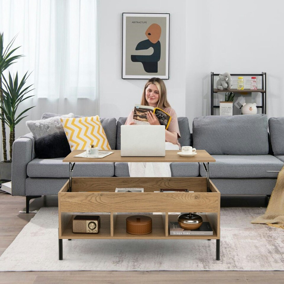 image 1 of COSTWAY LiftTop Coffee Table Living Room Central Table N/A