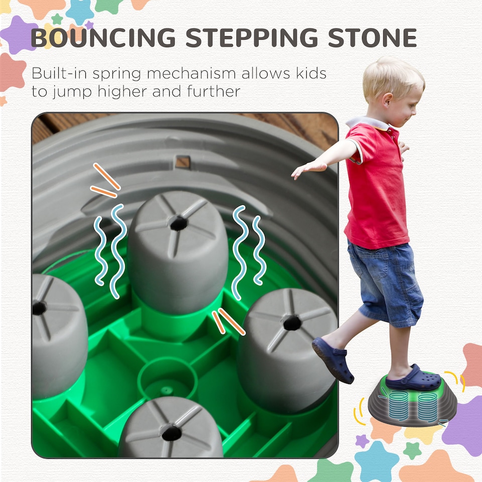image 1 of ZONEKIZ Kids Stepping Stones, 11 Pieces Balance Stones for Obstacle Course