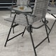 image 9 of Outsunny Outdoor 4 Pieces Patio Furniture Set with Breathable Mesh Fabric Seat & Backrest, Garden Set with Two Foldable Armchairs, a Loveseat & Glass Top Table, Mixed Grey
