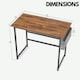 image 6 of Industrial Computer Desk With Storage Bag Brown